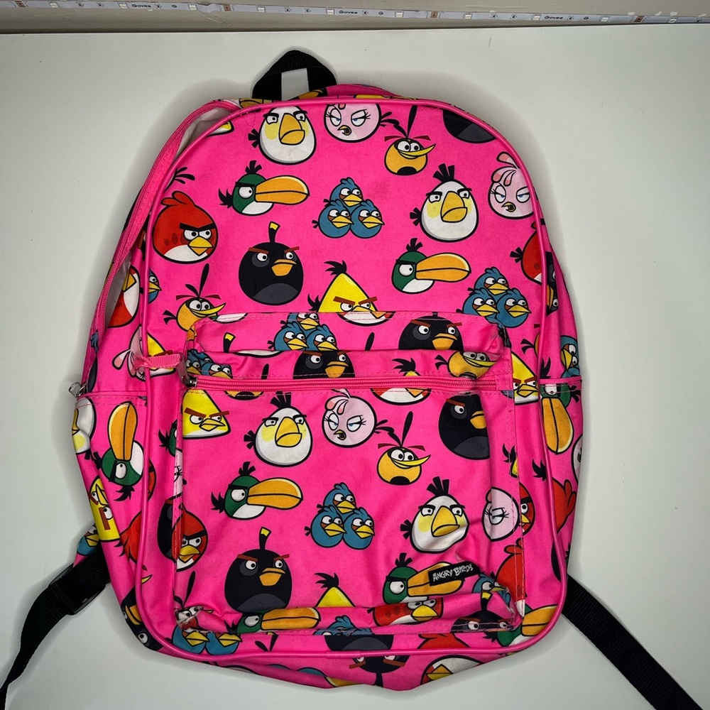 Pink Angry birds backpack